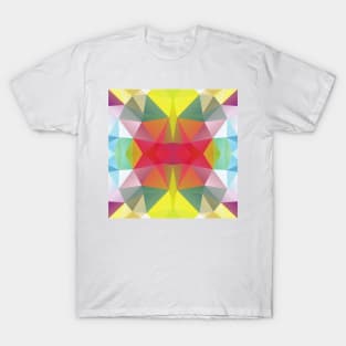 Sci-fi pattern with geometric elements. Polygonal backdrop in hipster style T-Shirt